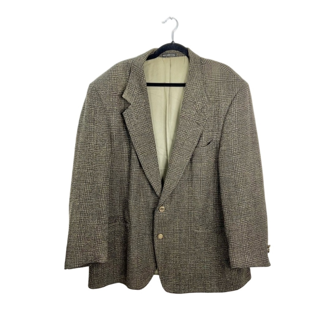 Vintage union made Saddleworth wool blend plaid blazer 50R